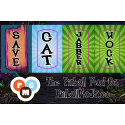 Alice's Adventures in Wonderland Pinball Target Decals - Set of 4